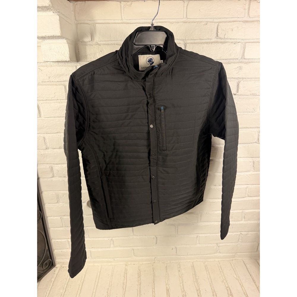 Southern Proper Mens M Black Quilted Field Jacket Full Zip Snap NWT $195